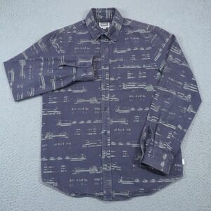 Altamont Vax LS Flannel Shirt Mens Medium Blue Andrew Reynolds Skater 3130001676